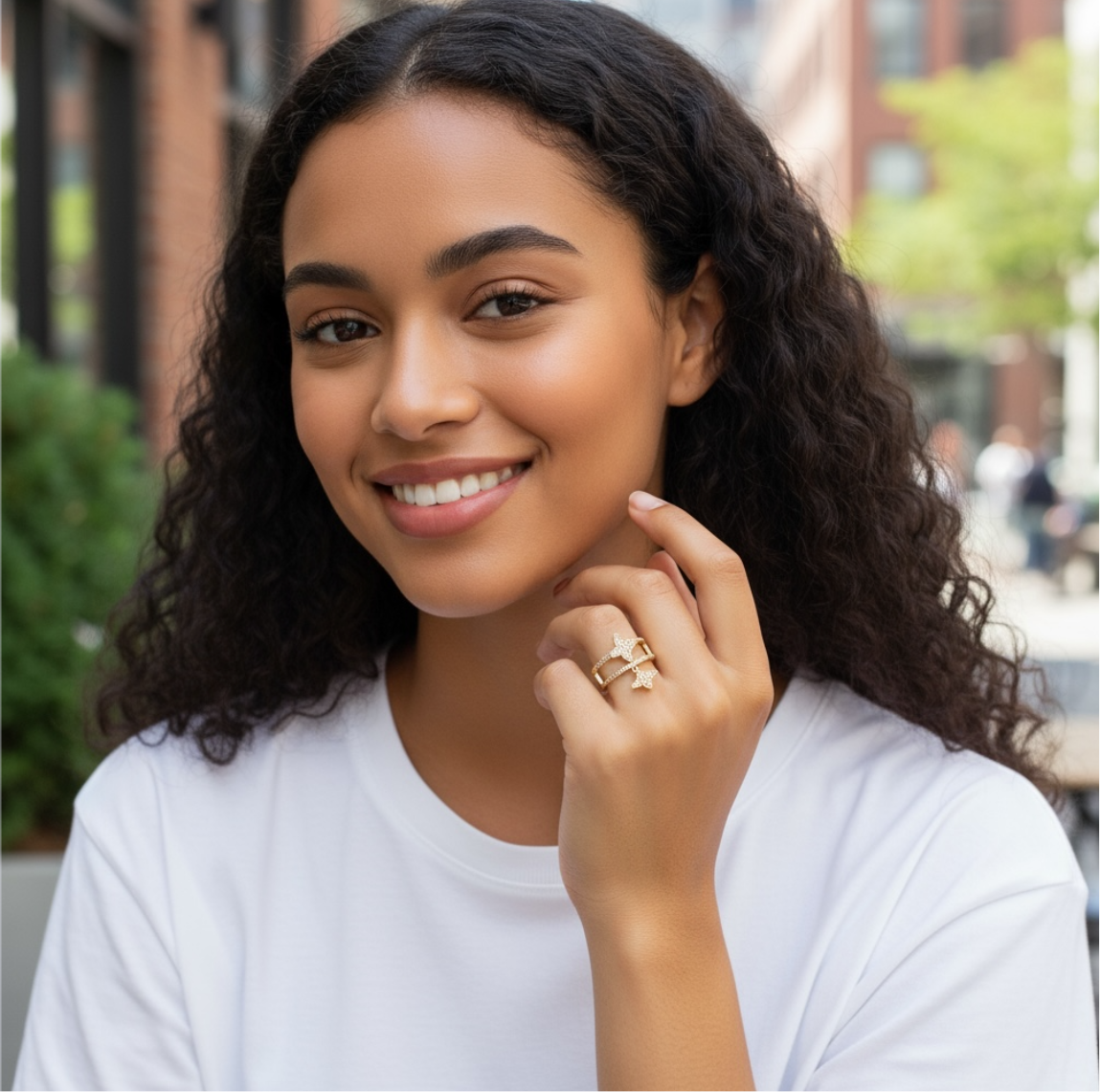 Golden Cube Ring