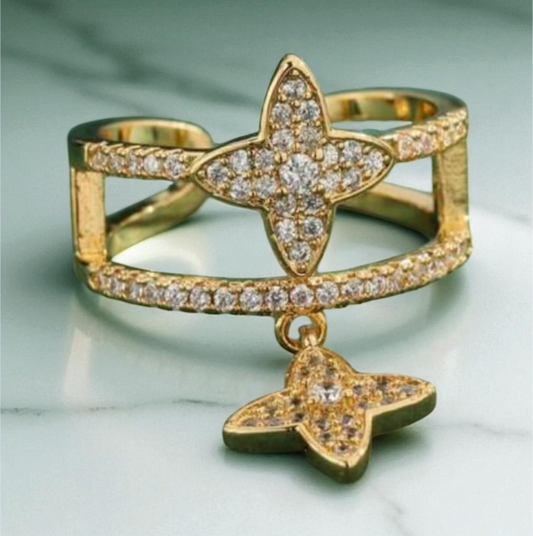 Golden Cube Ring