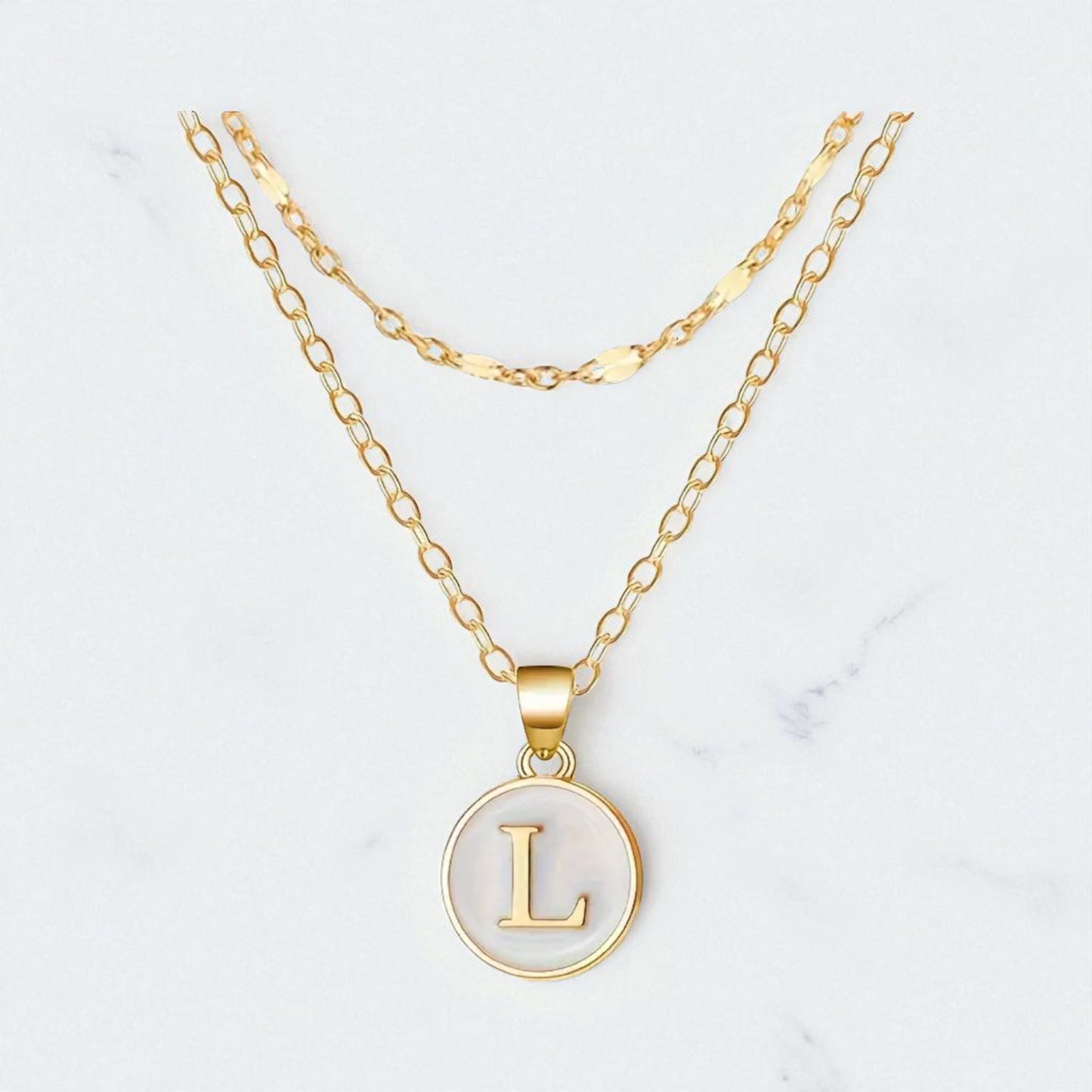 Golden Duo – 2er-Set Buchstabenkette
