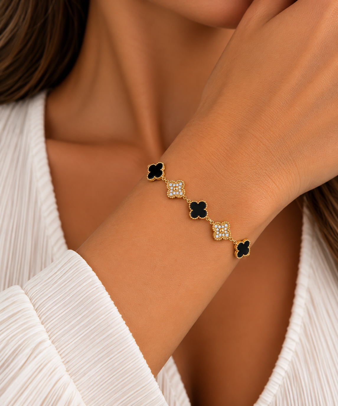 Noir Clover Armband